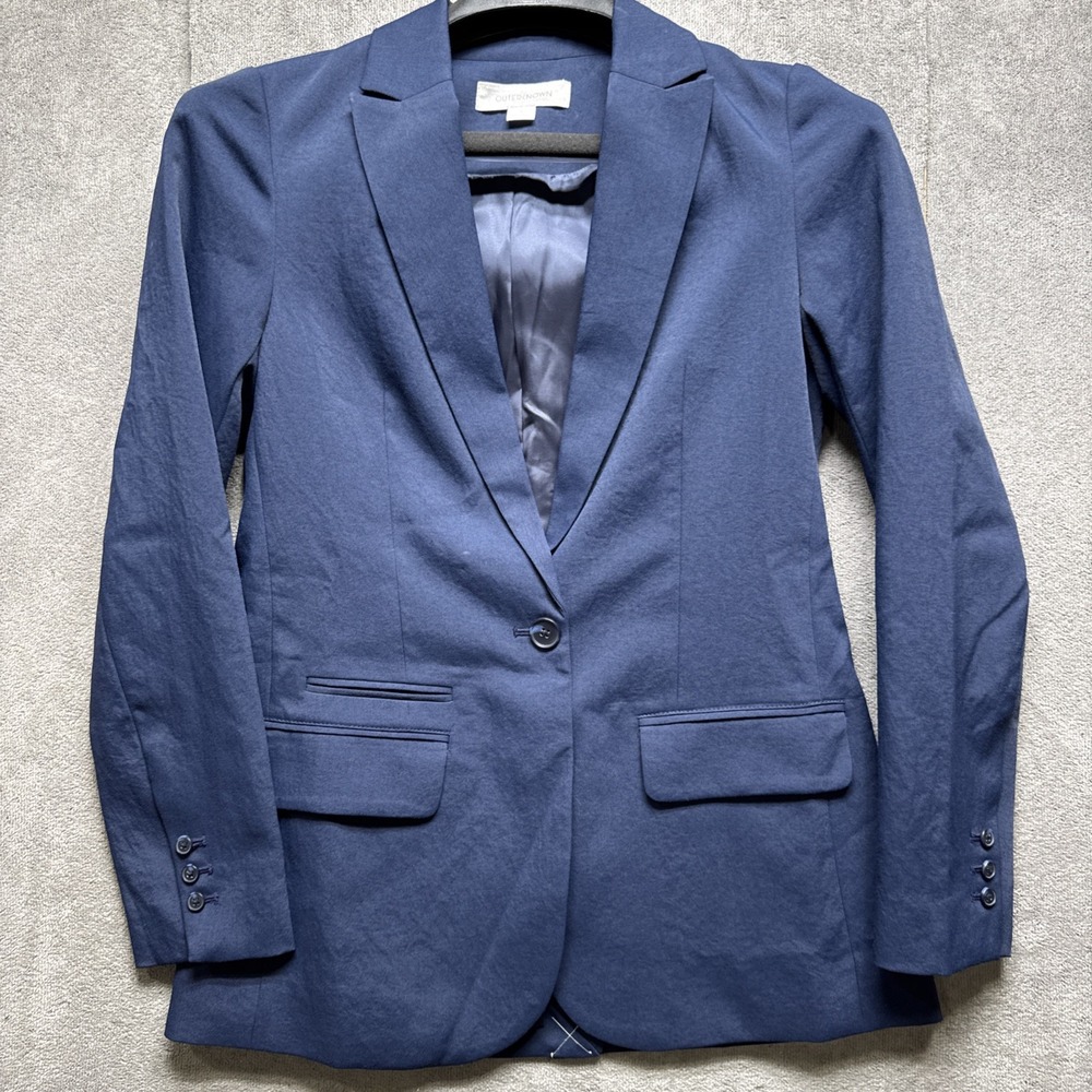Outerknown‎ Devin Blazer Womens 2 Navy Blue Career Classic Capsule Interview